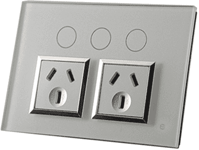 Glass Touch Power Point DOUBLE + EXTRA SWITCH