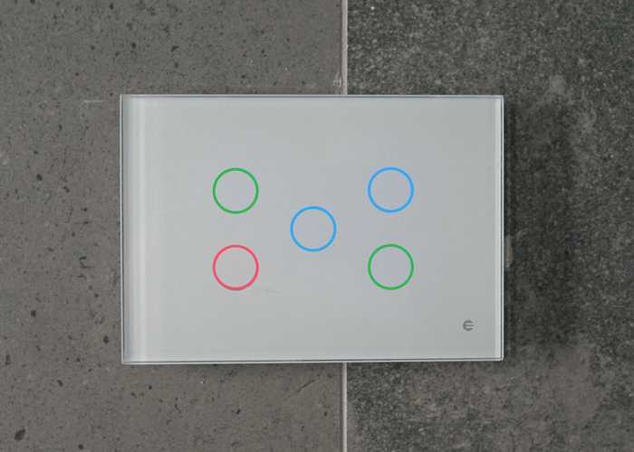 Coloured LED on 5 Gang Panel